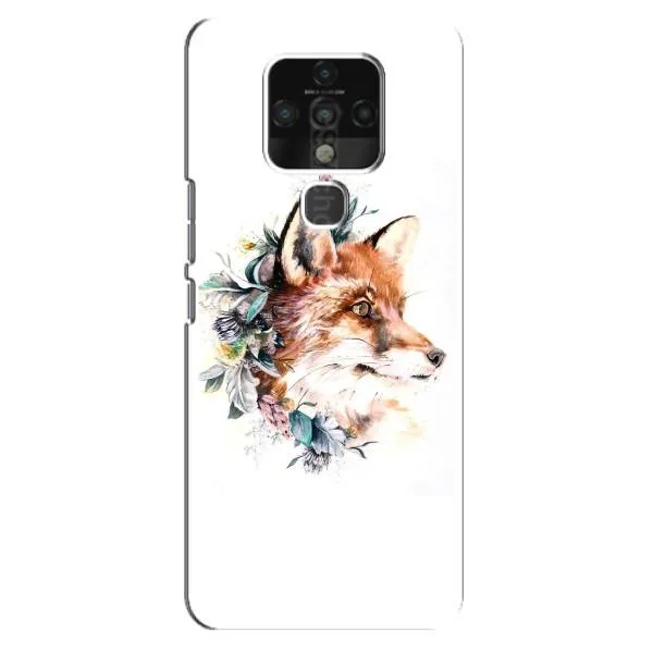 Чехол с принтом «Лисичка в цветочках» для TECNO Camon 16