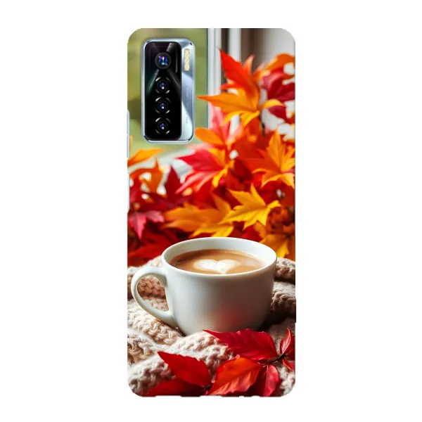 Чехол с принтом «Кофе и листья» для TECNO Camon 17 Pro