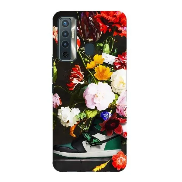 Чохол з принтом «Nike цветы» для TECNO Camon 17