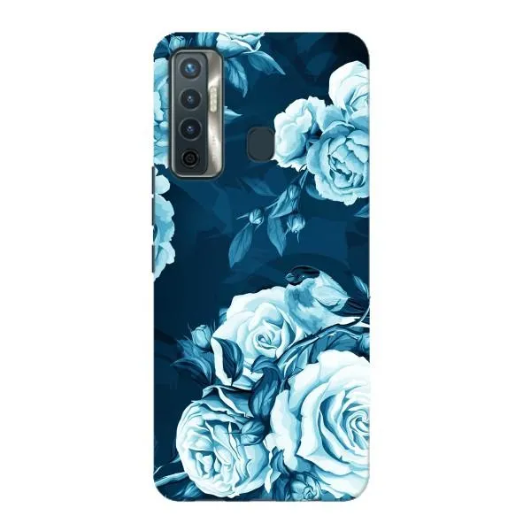 Чехол с принтом «Голубые Бутоны» для TECNO Camon 17