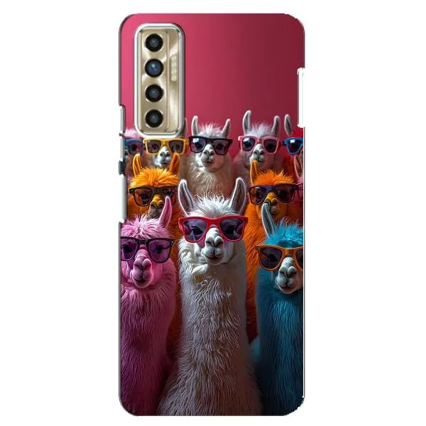 Чехол с принтом «Ламы в очках» для TECNO Camon 17P (CG7n)