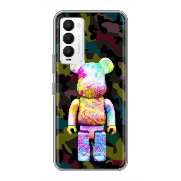 Чехол с принтом «Яркий Bearbrick» для TECNO Camon 18 / Camon 18P