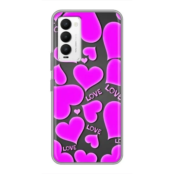 Чехол с принтом «Pink hearts» для TECNO Camon 18 / Camon 18P Чехол с принтом «Pink hearts» для TECNO Camon 18 / Camon 18P