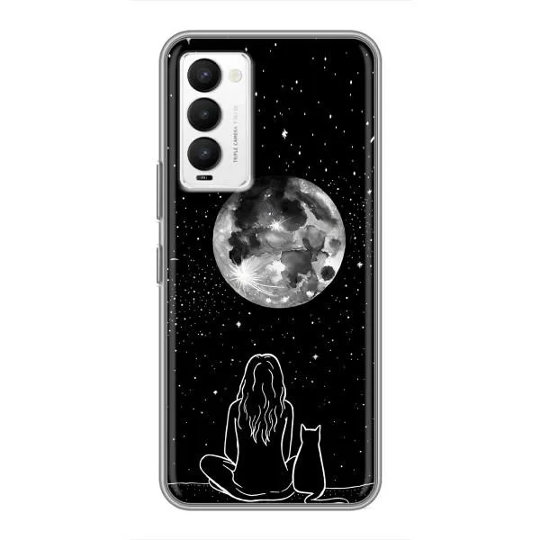 Чехол с принтом «Девушка с котом» для TECNO Camon 18 / Camon 18P Чехол с принтом «Девушка с котом» для TECNO Camon 18 / Camon 18P