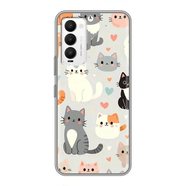 Чехол с принтом «Коллаж котов» для TECNO Camon 18 / Camon 18P Чехол с принтом «Коллаж котов» для TECNO Camon 18 / Camon 18P