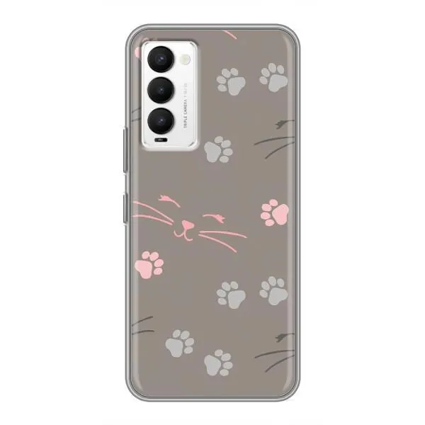 Чехол с принтом «Лапы и усы» для TECNO Camon 18 / Camon 18P Чехол с принтом «Лапы и усы» для TECNO Camon 18 / Camon 18P