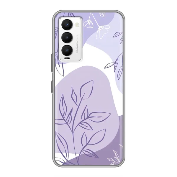 Чехол с принтом «Фиолетовые листья абстракция» для TECNO Camon 18 / Camon 18P