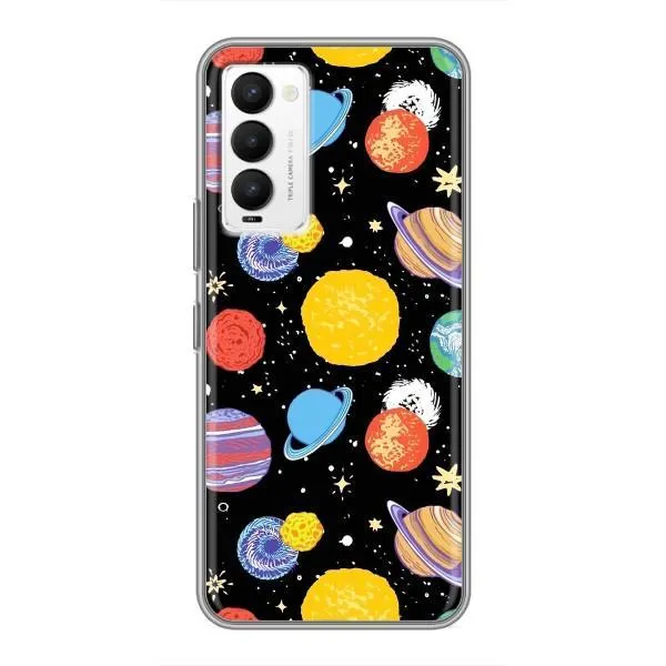 Чехол с принтом «Рисованные планеты» для TECNO Camon 18 / Camon 18P Чехол с принтом «Рисованные планеты» для TECNO Camon 18 / Camon 18P