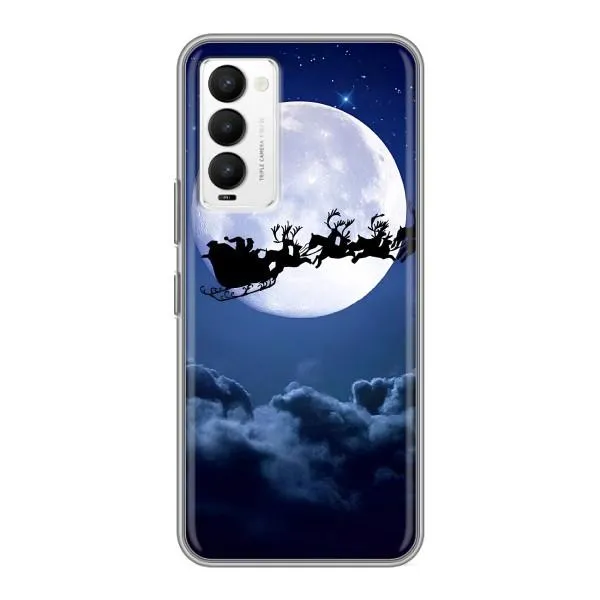 Чохол з принтом «Санта - місяць» для TECNO Camon 18 / Camon 18P Чохол з принтом «Санта - місяць» для TECNO Camon 18 / Camon 18P