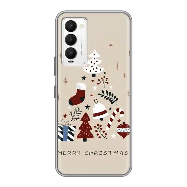 Чехол с принтом «Merry Christmas» для TECNO Camon 18 / Camon 18P Чехол с принтом «Merry Christmas» для TECNO Camon 18 / Camon 18P