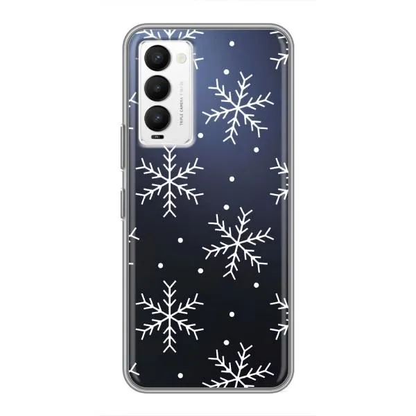 Чехол с принтом «Белые снежинки» для TECNO Camon 18 / Camon 18P