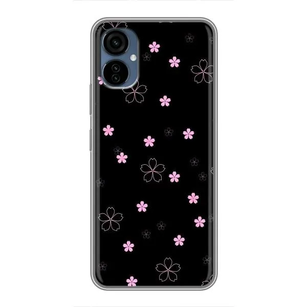 Чехол с принтом «Розовые цветы на черном» для TECNO Camon 19 Neo