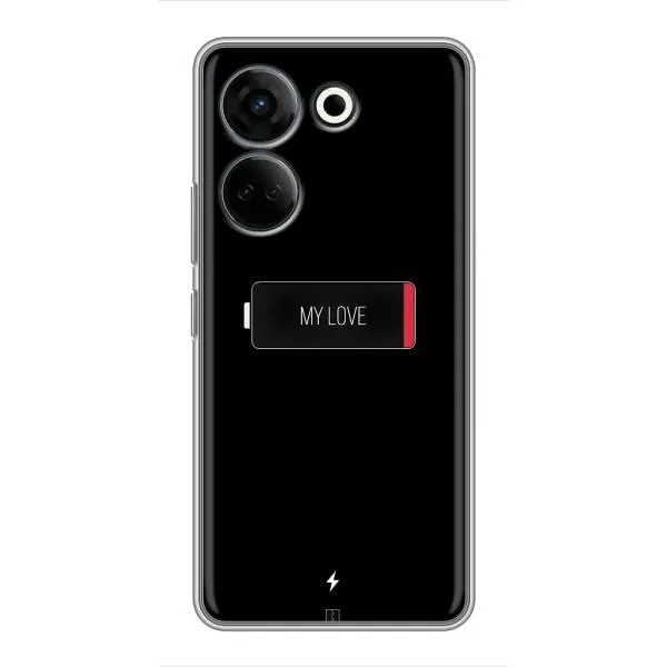 Чехол с принтом «Love battery» для TECNO Camon 20 Pro