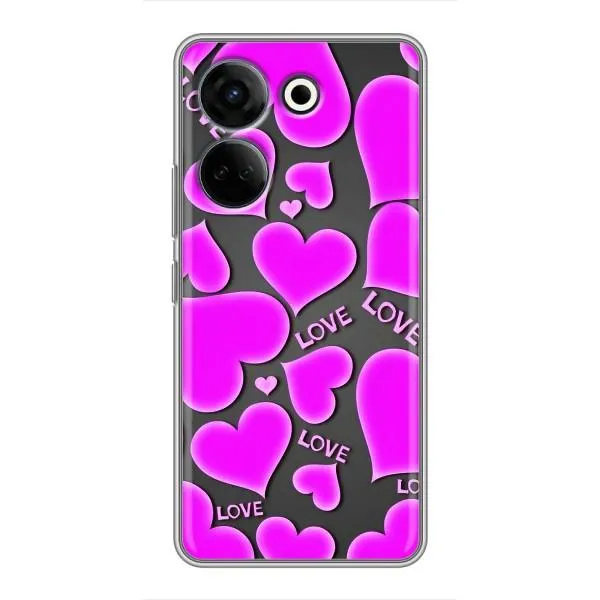 Чехол с принтом «Pink hearts» для TECNO Camon 20 Pro