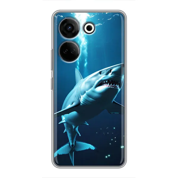 Чехол с принтом «Акула под водой» для TECNO Camon 20 Pro