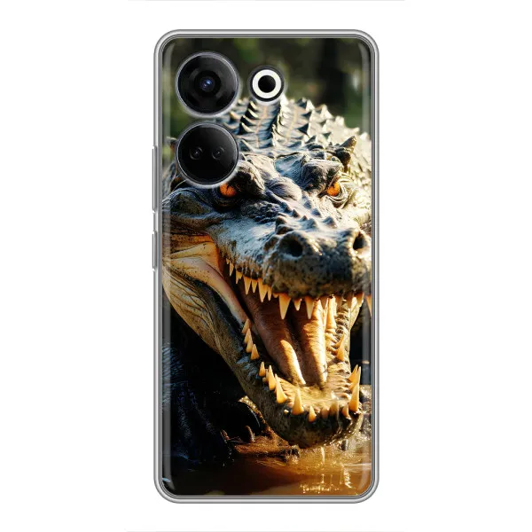 Чехол с принтом «Опасный крокодил» для TECNO Camon 20 Pro