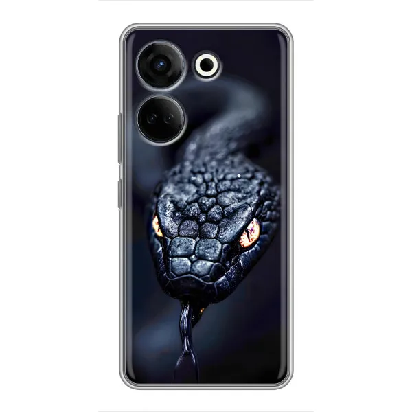 Чехол с принтом «Черная змея» для TECNO Camon 20 Pro