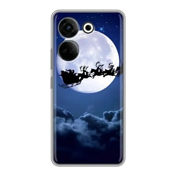 Чехол с принтом «Санта - луна» для TECNO Camon 20 Pro Чехол с принтом «Санта - луна» для TECNO Camon 20 Pro