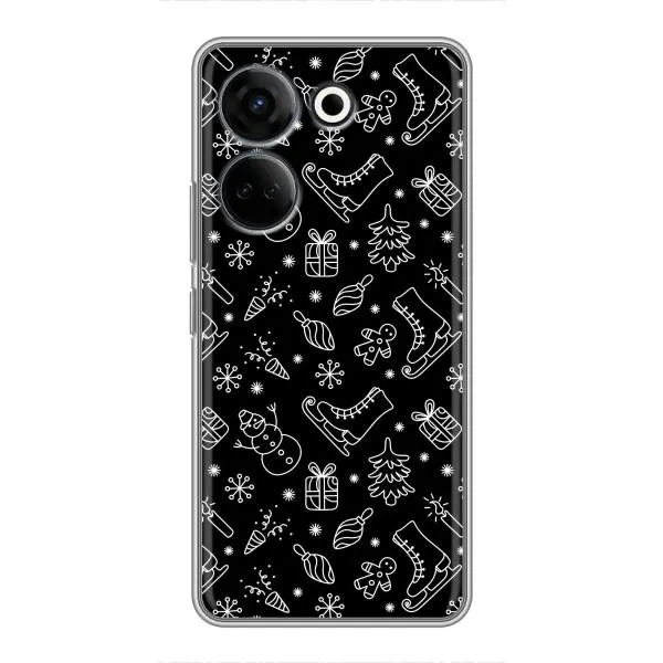 Чехол с принтом «Новогодний фон» для TECNO Camon 20 Pro