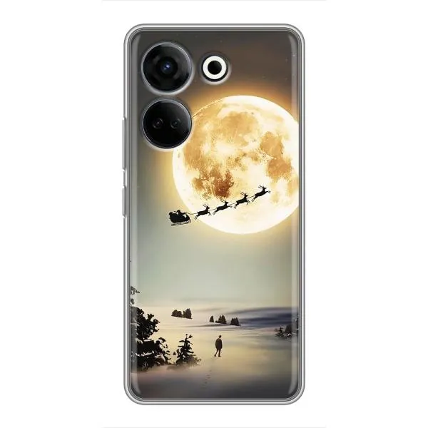 Чехол с принтом «Санта на луне» для TECNO Camon 20 Pro