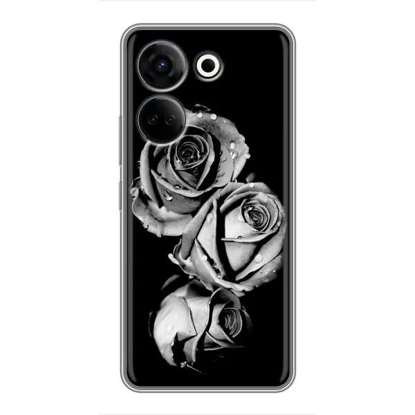 Чохол з принтом «Чорна троянда» для TECNO Camon 20