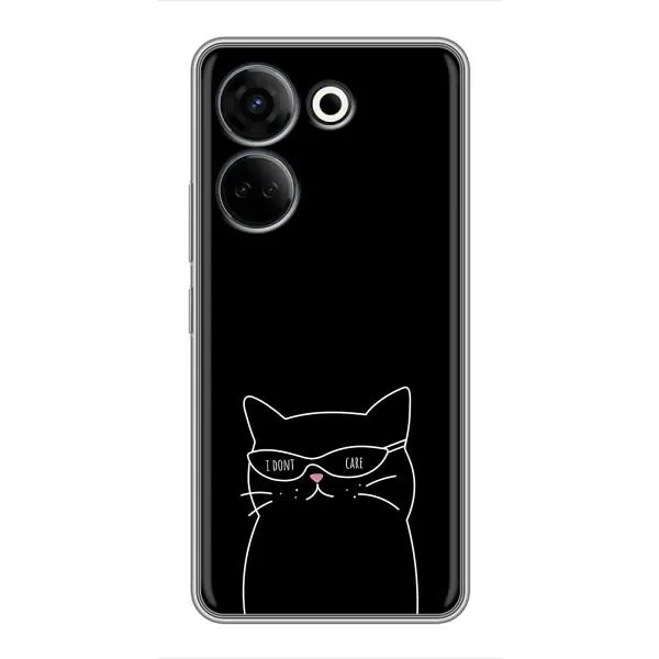 Чехол с принтом «Равнодушный кот» для TECNO Camon 20