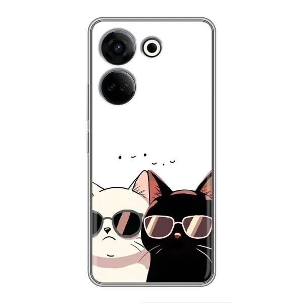 Чехол с принтом «Коты в очках» для TECNO Camon 20