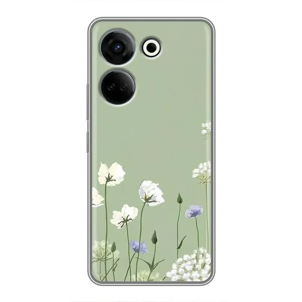 Чехол с принтом «Цветы на зеленом» для TECNO Camon 20 Чехол с принтом «Цветы на зеленом» для TECNO Camon 20