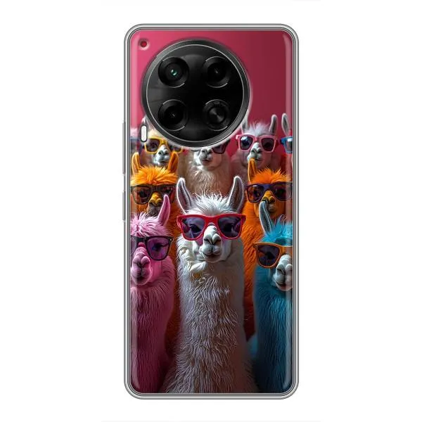 Чохол з принтом «Лами в окулярах» для TECNO Camon 30 (CL6) Чохол з принтом «Лами в окулярах» для TECNO Camon 30 (CL6)