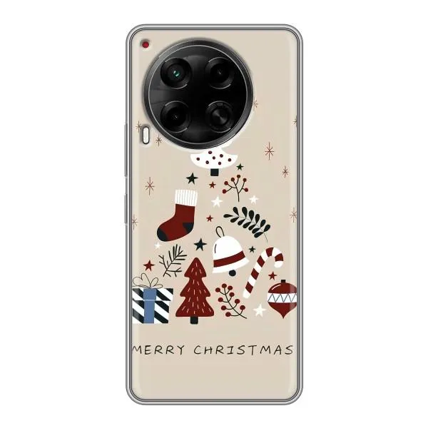 Чехол с принтом «Merry Christmas» для TECNO Camon 30 (CL6)