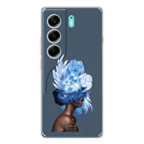 Чехол с принтом «Цветы на голове» для TECNO Camon 40
