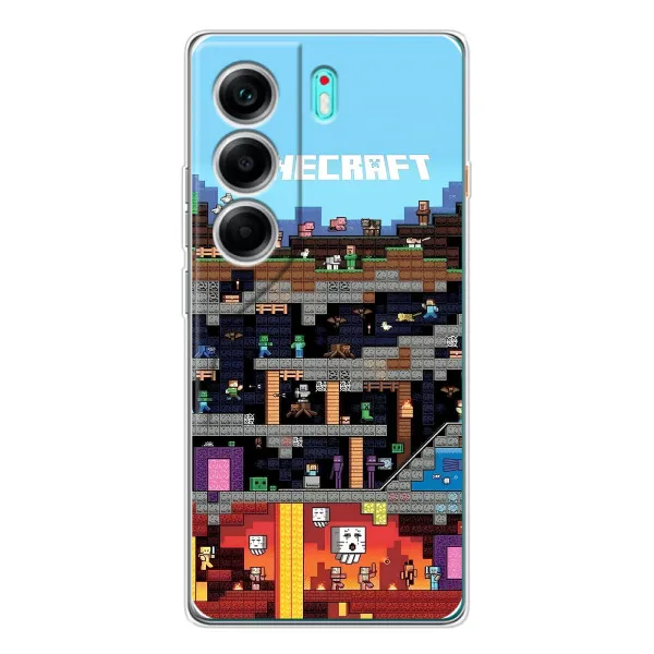 Чехол с принтом «фон Minecraft» для TECNO Camon 40