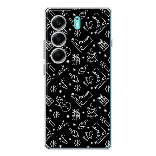 Чехол с принтом «Новогодний фон» для TECNO Camon 40