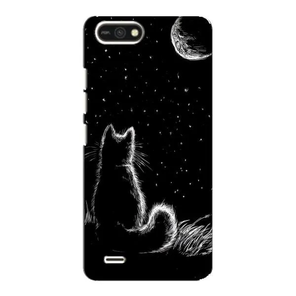 Чехол с принтом «Котик и луна» для TECNO POP 2F Чехол с принтом «Котик и луна» для TECNO POP 2F