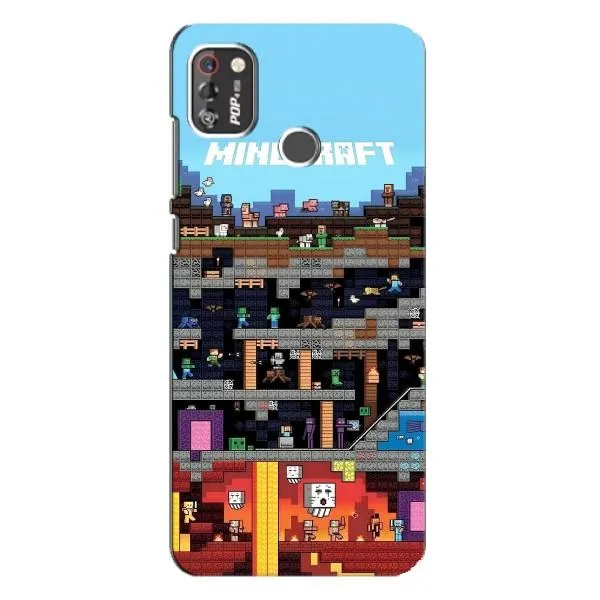 Чохол з принтом «фон Minecraft» для TECNO POP 4 Pro