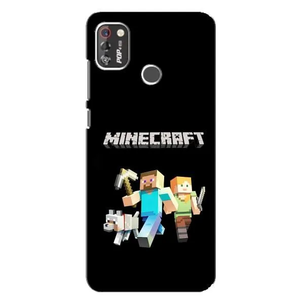 Чохол з принтом «герої Minecraft» для TECNO POP 4 Pro