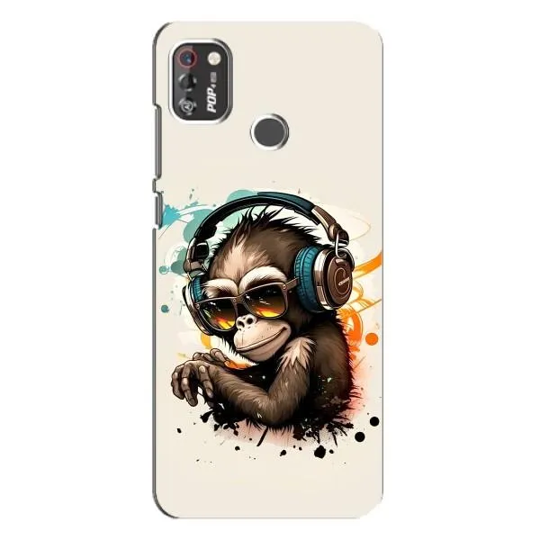 Чехол с принтом «Макака в наушниках» для TECNO POP 4 Pro Чехол с принтом «Макака в наушниках» для TECNO POP 4 Pro