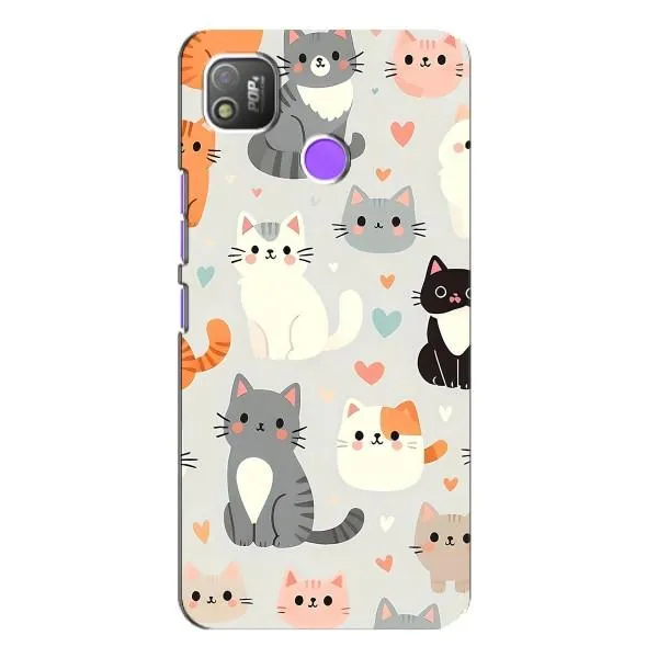 Чехол с принтом «Коллаж котов» для TECNO POP 4