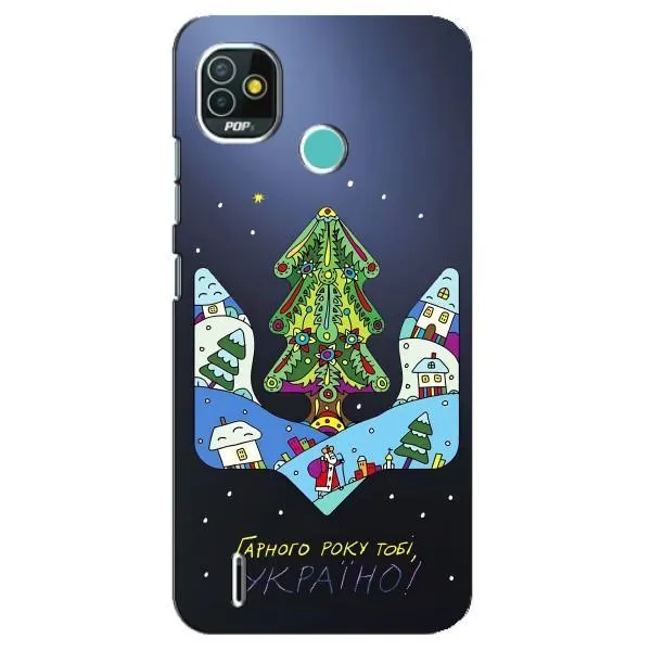 Чехол с принтом «Рождественский герб» для TECNO Pop 5 (BD2p)