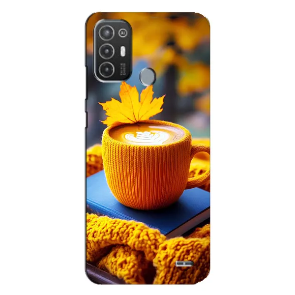 Чехол с принтом «Кофе на желтом пледе» для TECNO Pop 6 Pro (BE8)