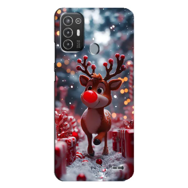 Чехол с принтом «Олень среди подарков» для TECNO Pop 6 Pro (BE8)