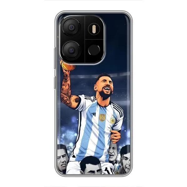 Чехол с принтом «Месси с кубком» для TECNO Pop 7 Pro