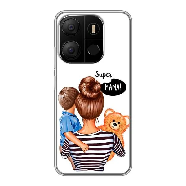 Чехол с принтом «Мама с сыном» для TECNO Pop 7 Pro