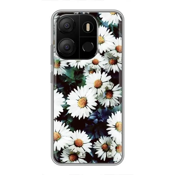 Чохол з принтом «Ромашки» для TECNO Pop 7 Pro