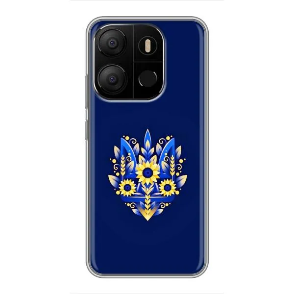 Чехол с принтом «Цветочный Герб» для TECNO Pop 7 Pro