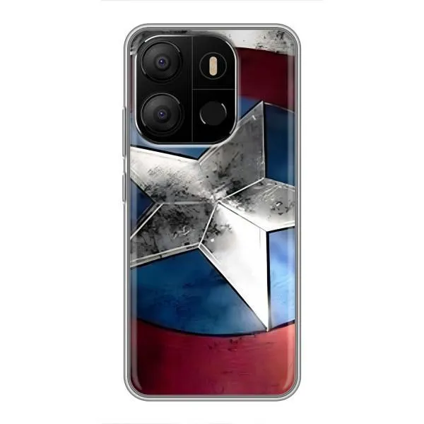 Чохол з принтом «Щит Капітана Америки» для TECNO Pop 7 Pro