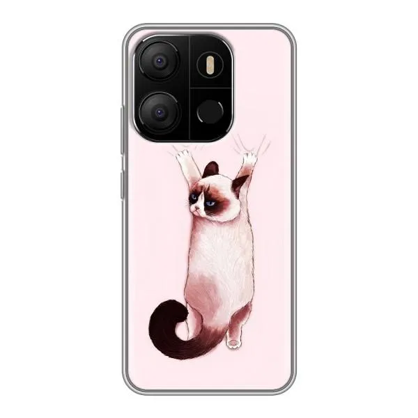 Чехол с принтом «Котик падает» для TECNO Pop 7 Pro