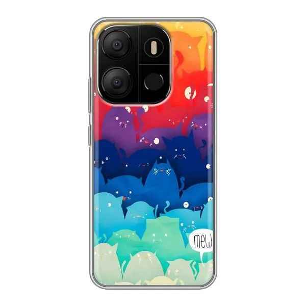 Чехол с принтом «Mew» для TECNO Pop 7 Pro
