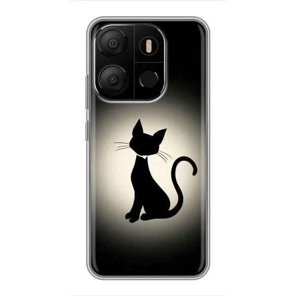 Чехол с принтом «Силуэт котика» для TECNO Pop 7 Pro