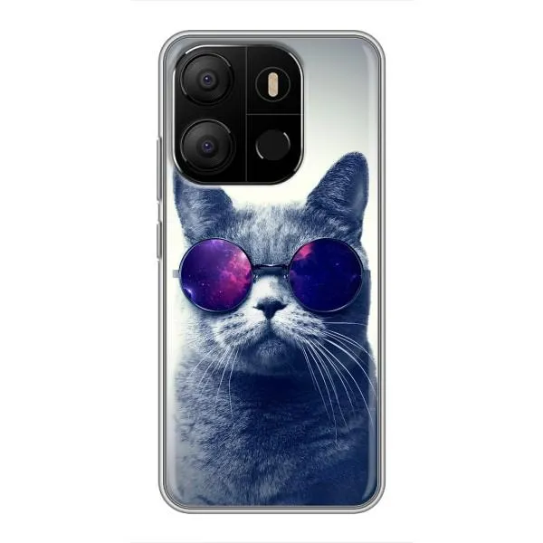 Чехол с принтом «Стильный кот» для TECNO Pop 7 Pro